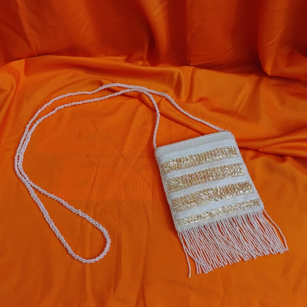 White Beaded Purse